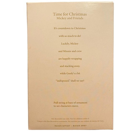 NIB Disney Hallmark MAGIC Ornament Time For Christmas Mikey 7 Friends Clock - Picture 2 of 2